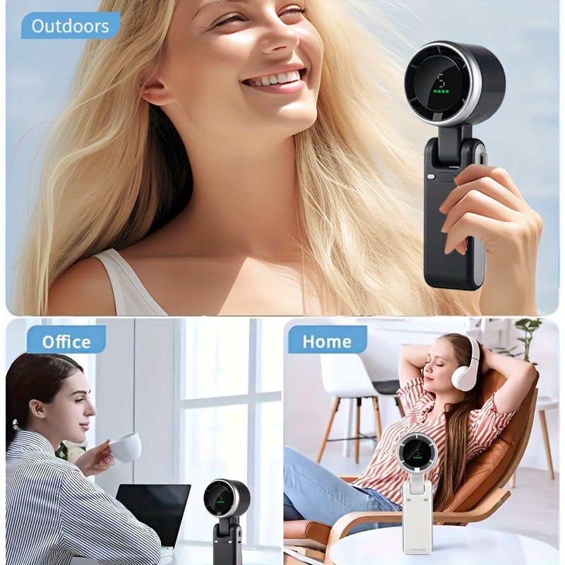Portable Fan, Dual-Blade Handheld Personal Cooling Device, Rechargeable Battery, 3 Color Options, For Outdoor, Office, Home Use