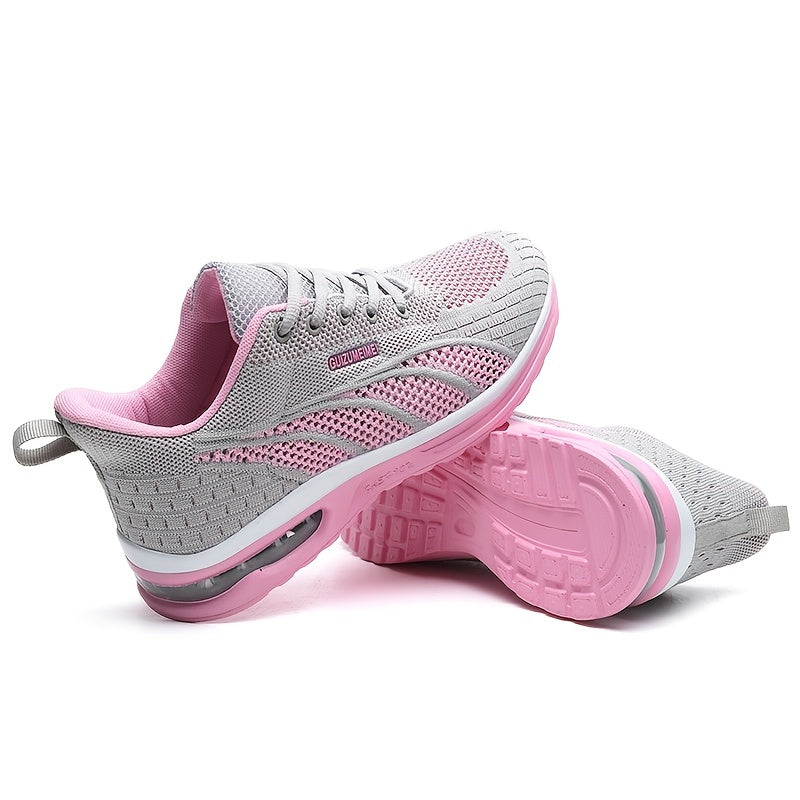 Lightweight Breathable Air Cushion knitted Running Shoes, Women's Footwear