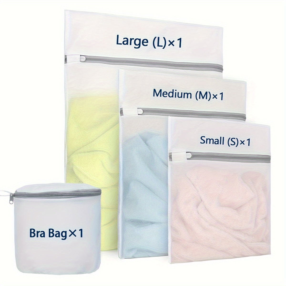 5 sizes of mesh laundry bags for delicate clothes, washing machine washing bags, suitable for underwear, bras, socks, lingerie, baby clothes, travel storage bags, Laundry Bags