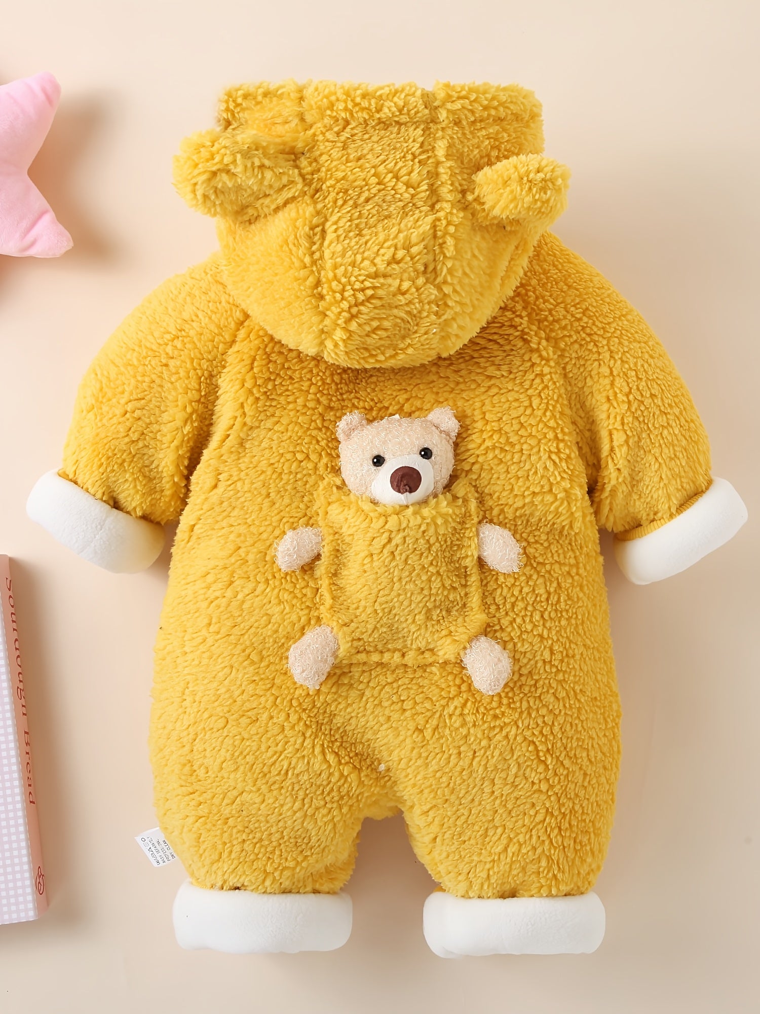 Baby Winter Clothes, Newborn Baby Bear Decor Warm Hooded Jumpsuit, Baby Clothes For Boys And Girls, Suitable For Indoor And Outdoor Wear