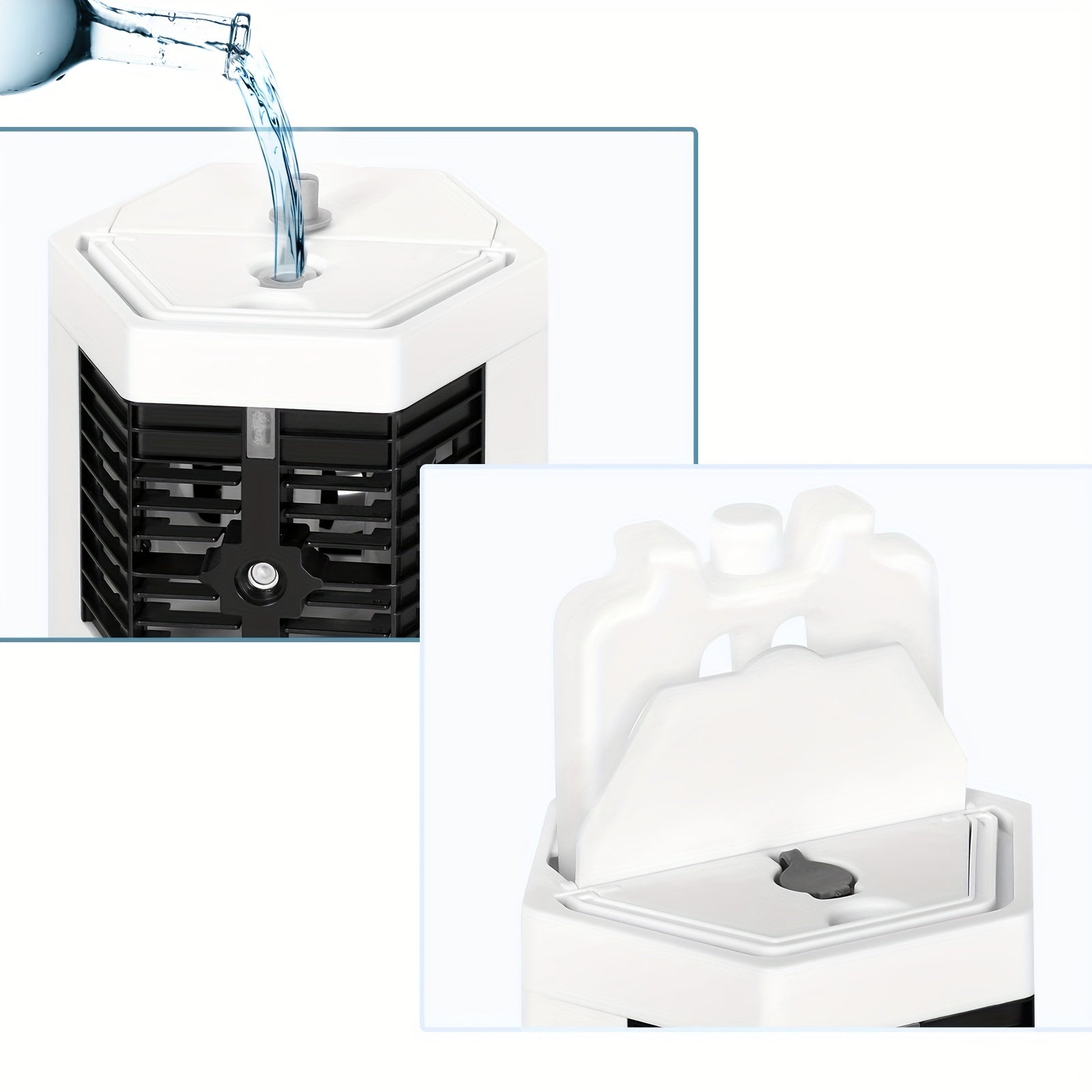 1pc, Portable Air Contioner, Small Portable Fan, Desktop Table Fan 2 Speeds, Personal Fan For Sleeping, USB Fan With Handle, For Bedroom Home Office, Comfortable Compact Design, Fast Cooling, Quiet Cooler