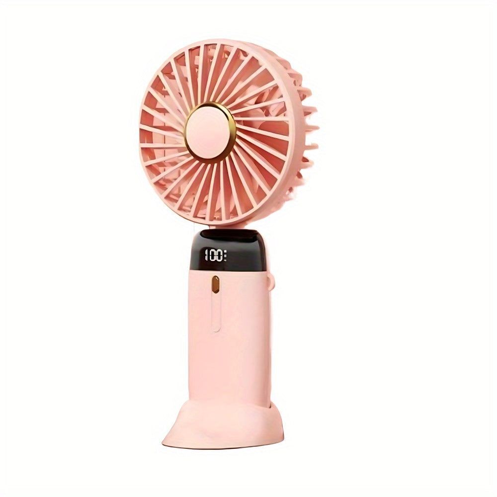 Portable Fan Handheld Fan Handheld Fan Small Electric Fan Desktop Electric Fan Hanging Fan USB Fan 1200Ah Silent Ultra-Light Large Air Volume 5-Level Air Volume Adjustment Mini Fan Cute Air Supply With Smartphone Stand Functi