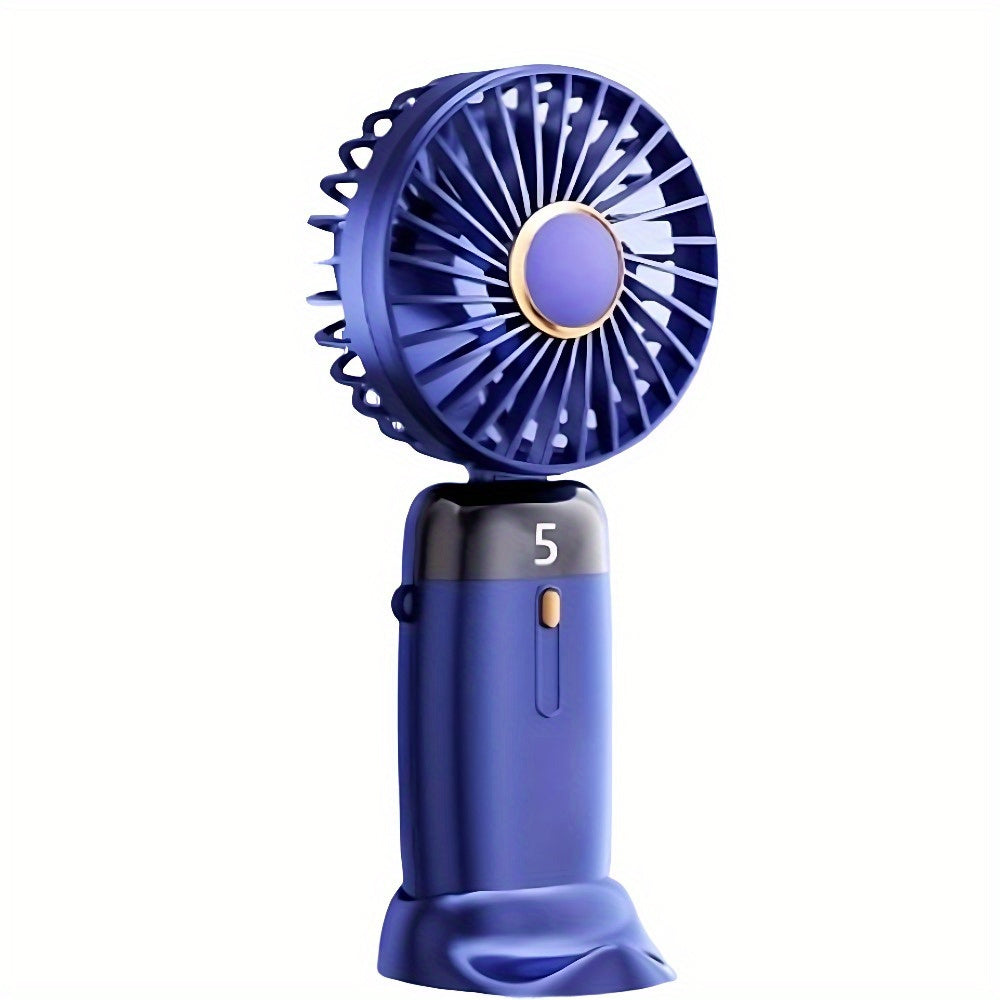Portable Fan Handheld Fan Handheld Fan Small Electric Fan Desktop Electric Fan Hanging Fan USB Fan 1200Ah Silent Ultra-Light Large Air Volume 5-Level Air Volume Adjustment Mini Fan Cute Air Supply With Smartphone Stand Functi