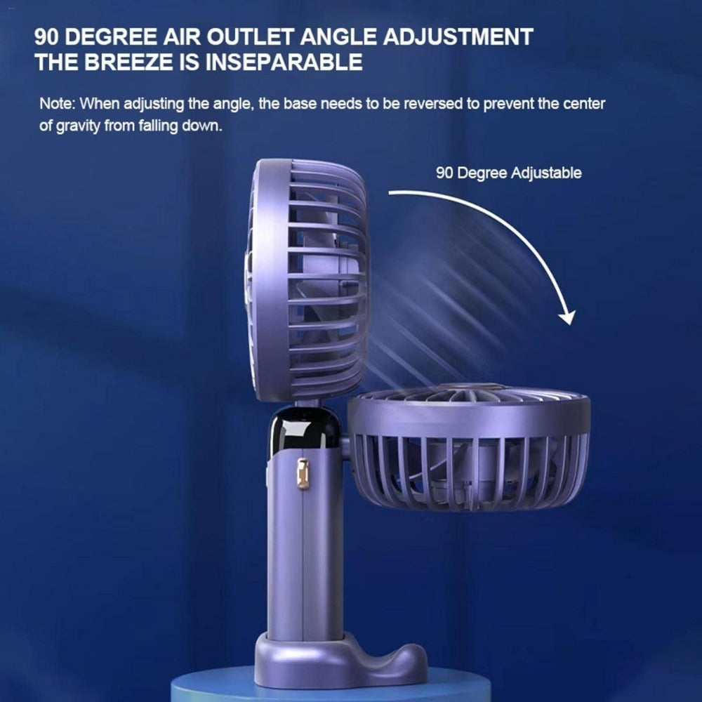 Portable Fan Handheld Fan Handheld Fan Small Electric Fan Desktop Electric Fan Hanging Fan USB Fan 1200Ah Silent Ultra-Light Large Air Volume 5-Level Air Volume Adjustment Mini Fan Cute Air Supply With Smartphone Stand Functi
