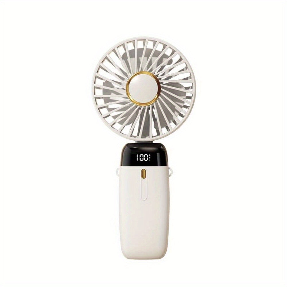 Portable Fan Handheld Fan Handheld Fan Small Electric Fan Desktop Electric Fan Hanging Fan USB Fan 1200Ah Silent Ultra-Light Large Air Volume 5-Level Air Volume Adjustment Mini Fan Cute Air Supply With Smartphone Stand Functi
