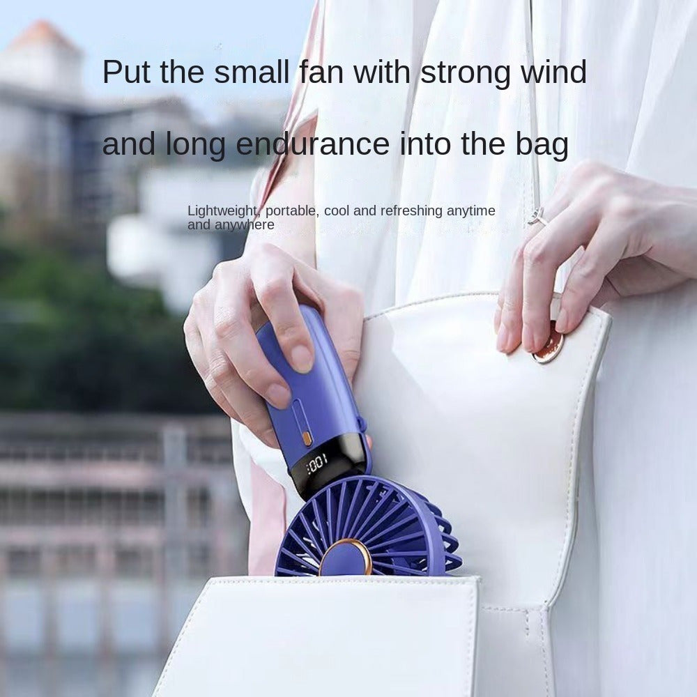 Portable Fan Handheld Fan Handheld Fan Small Electric Fan Desktop Electric Fan Hanging Fan USB Fan 1200Ah Silent Ultra-Light Large Air Volume 5-Level Air Volume Adjustment Mini Fan Cute Air Supply With Smartphone Stand Functi