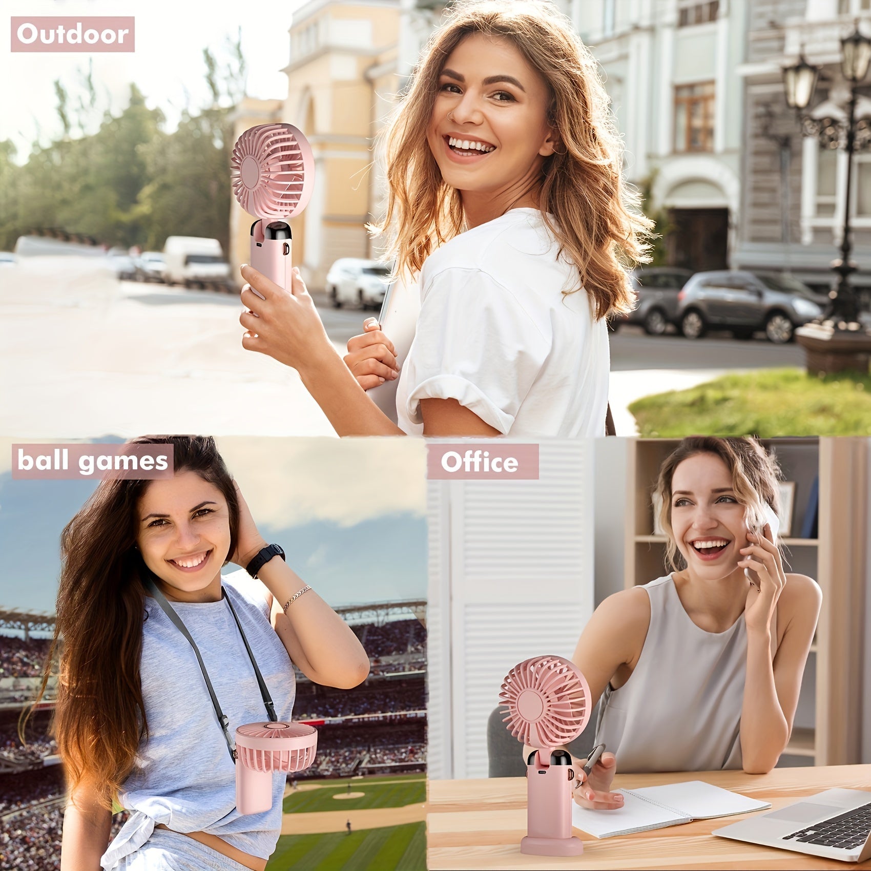 1pc Mini Portable Fan, Handheld Fan Personal Mini Fan USB Rechargeable With 5 Speeds, 90° Foldable Battery Operated Mini Fan With LED Display, Desk Fan Working Time For Office Bedroom Outdoor Travel Camping Back To School Su