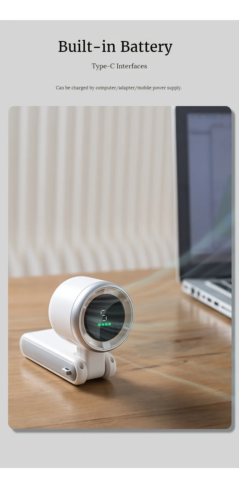 Portable Fan, Dual-Blade Handheld Personal Cooling Device, Rechargeable Battery, 3 Color Options, For Outdoor, Office, Home Use