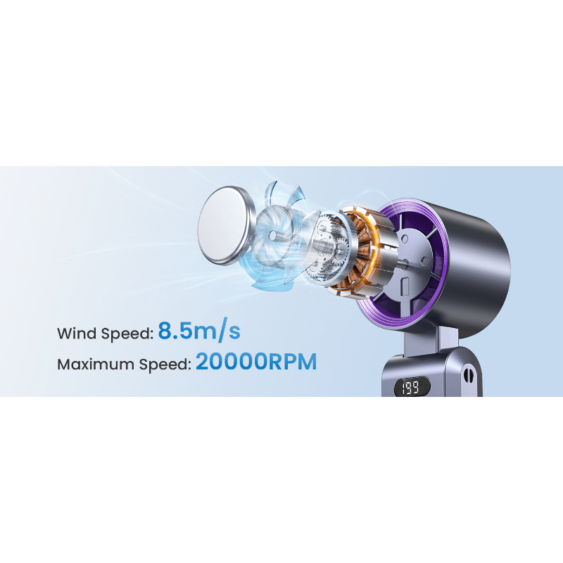 Handheld Portable Fan with Ice Cube Cooler, Speed (1-100) 4000Mah Rechargeable Personal Fan, [20-Hour Cooling Time] Ultra-Mini But Powerful [20000 RPM] Small Pocket Fan (Grayish Purple)