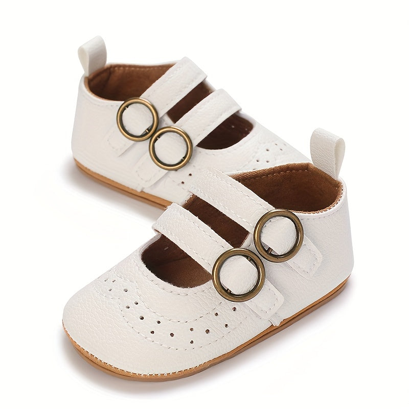 Baby Girl Shoes Mary Jane Flats Soft Sole Non-slip Hook And Loop Fastener Princess Shoes Toddler Shoes
