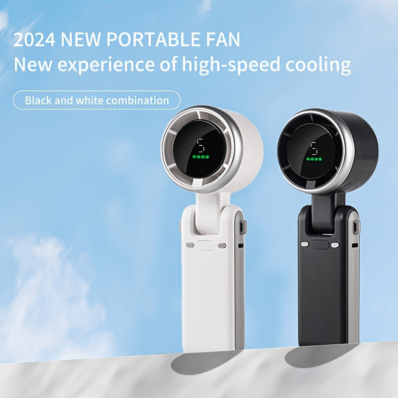 Portable Fan, Dual-Blade Handheld Personal Cooling Device, Rechargeable Battery, 3 Color Options, For Outdoor, Office, Home Use