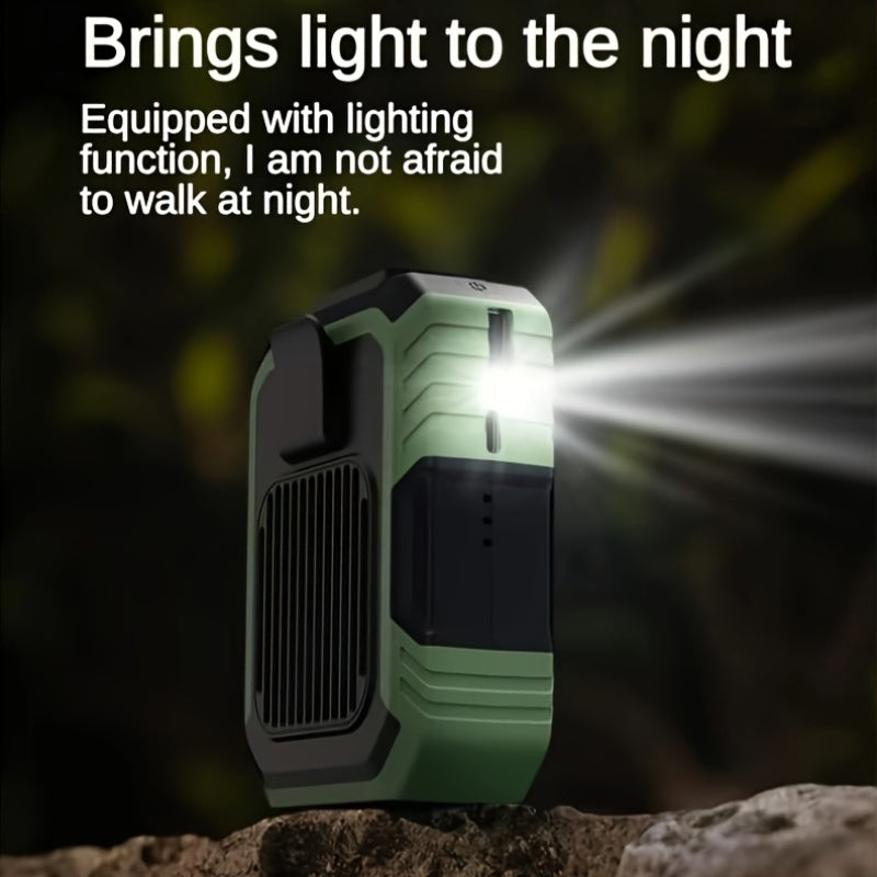Three-in-One Portable Fan With Mobile Power-USB Charging, Neck Fan, 5000mAh Battery, Suitable For Outdoor, Home And Office Use-Including Lanyard, Portable Bladeless Waist Fan With Belt Clip-USB Charging, With LED Lighting Fun