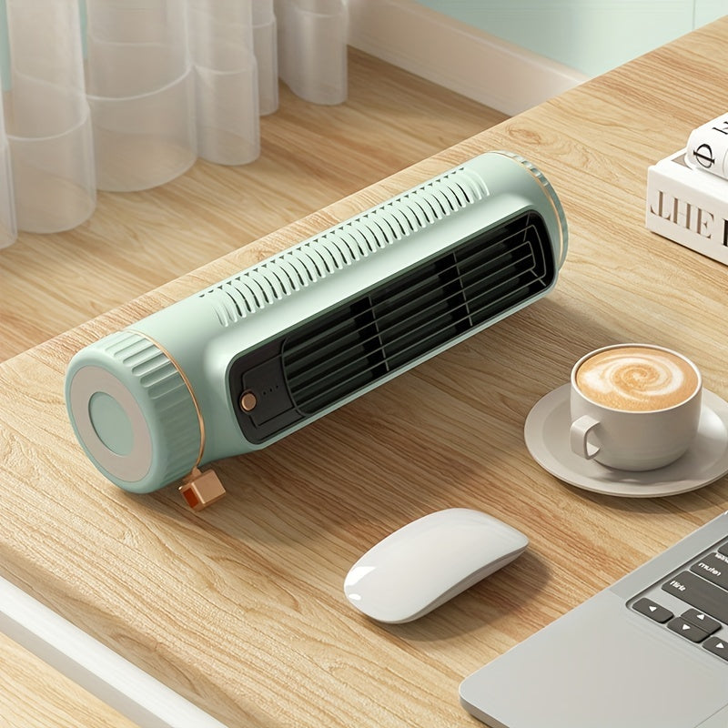 Quiet 3-Speed Portable Fan - USB Rechargeable with 8-Hour Cool Airflow - Ideal for Travel, Outdoor Activities, Office & Home Comfort