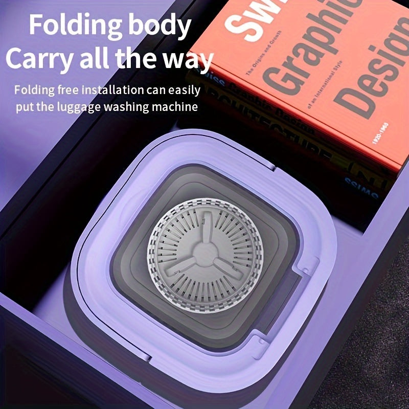 Portable washing machine, 10L foldable mini washing machine, 3 modes deep cleaning underwear, baby clothes, foldable washing machine, apartment, dormitory, camping, RV, travel laundry