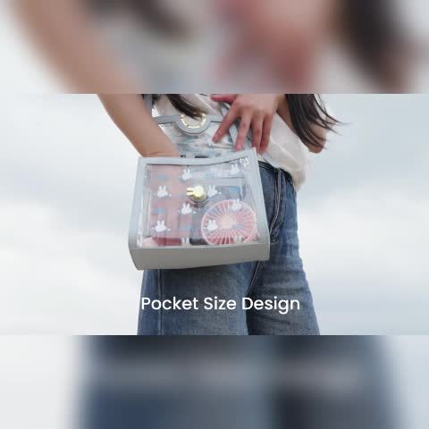 Portable Fan Handheld Fan Handheld Fan Small Electric Fan Desktop Electric Fan Hanging Fan USB Fan 1200Ah Silent Ultra-Light Large Air Volume 5-Level Air Volume Adjustment Mini Fan Cute Air Supply With Smartphone Stand Functi