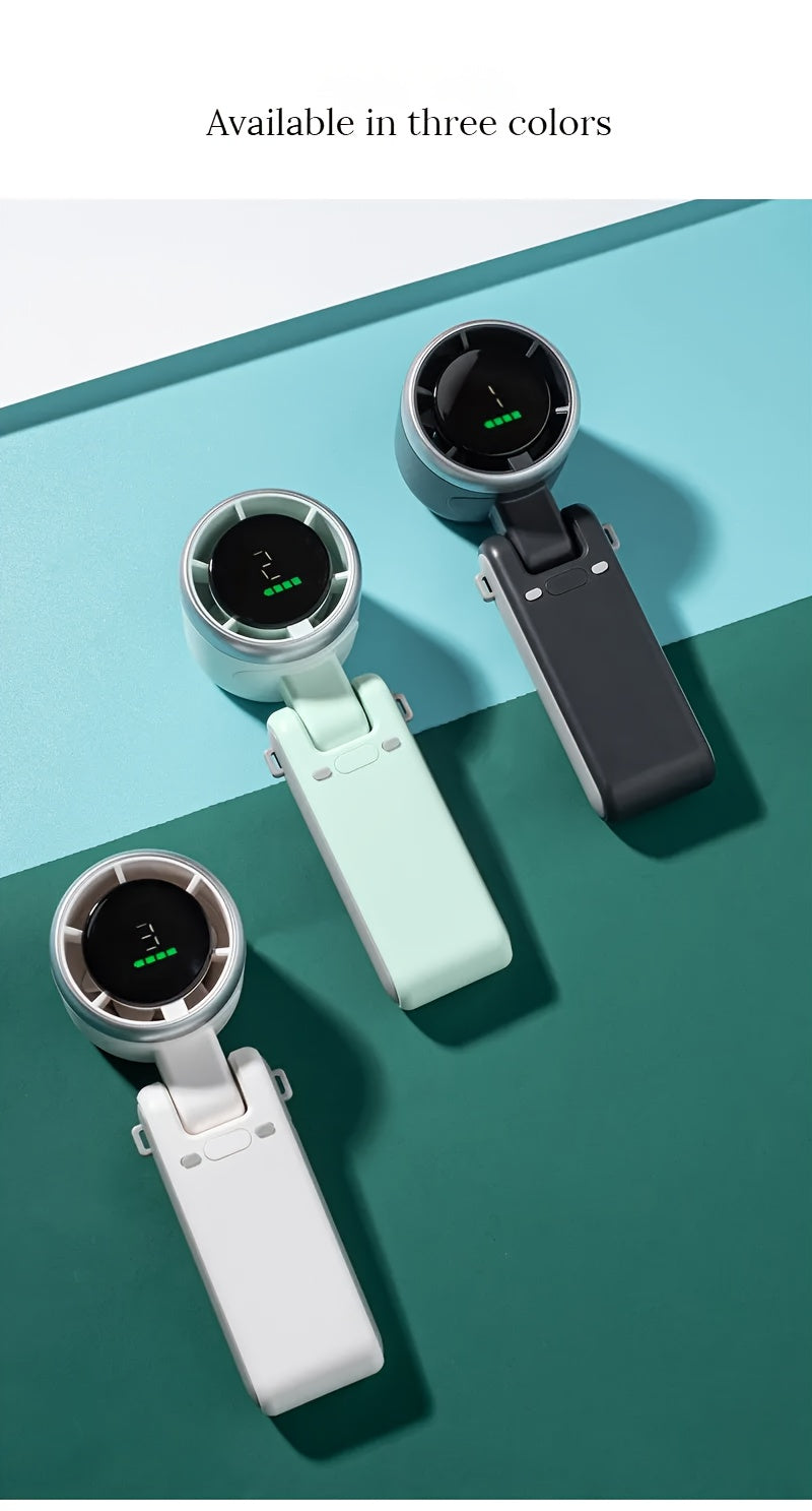 Portable Fan, Dual-Blade Handheld Personal Cooling Device, Rechargeable Battery, 3 Color Options, For Outdoor, Office, Home Use