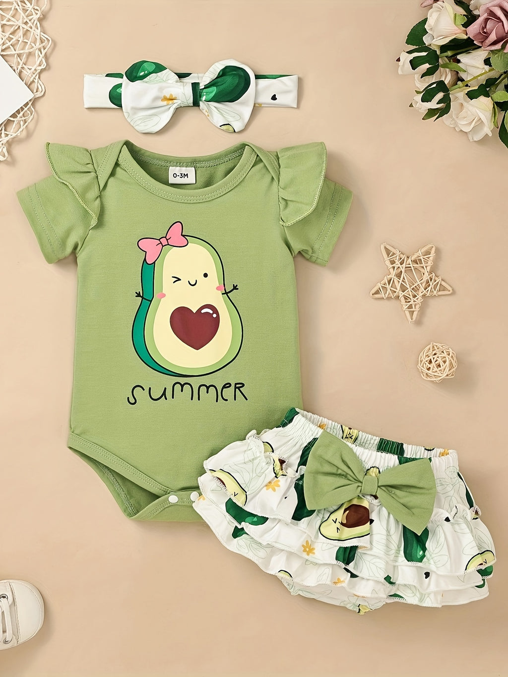 Baby Girl Clothes Newborn Baby Girl Clothes Infant Summer Shorts Set Ruffle Romper Cute Baby Clothes Summer Outfits Set 0-18 Months, Perfect for