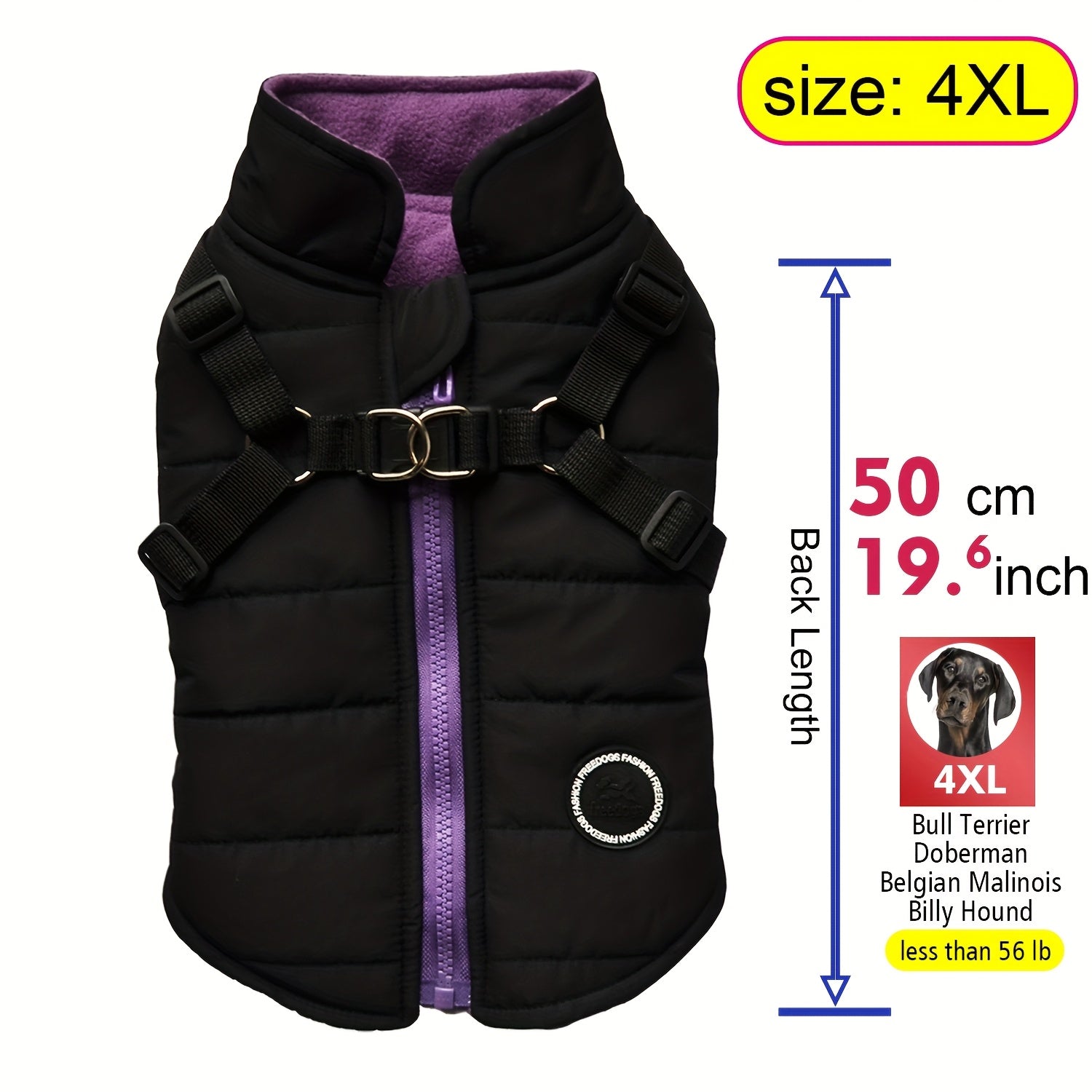 Warm Padded Dog Vest with Harness for Small And Medium Dogs - Red Coat for Extra Comfort And Security Christmas Gift