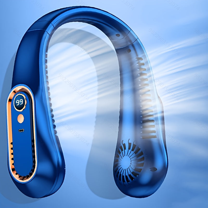 1pc Mini Portable Fan, Handheld Fan Personal Mini Fan USB Rechargeable With 5 Speeds, 90° Foldable Battery Operated Mini Fan With LED Display, Desk Fan Working Time For Office Bedroom Outdoor Travel Camping Back To School Su