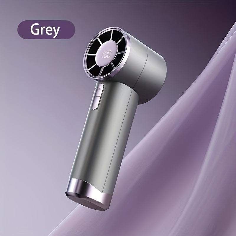 Rechargeable Handheld Fan with Digital Display - 3000mAh 5-Speed Quiet & Powerful Portable Fan, Type-C Charging, Lightweight for Outdoor, Home, Travel - Ideal Gift for Cooling Anywhere, Rechargeable Portable Fan, Outdoor Cool