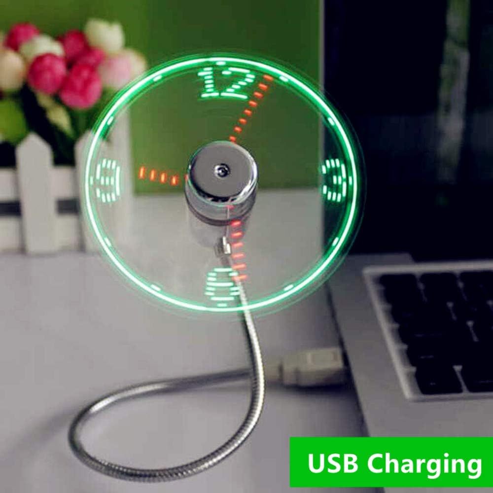 1pc Portable USB Desk Fan with LED Clock Display - Silent Energy-Saving Cooling Fan, Adjustable Speeds, USB-Powered Compact Design for Desktop, Laptop, Tablet - Space-Saving Mini Fan, Portable Fan, Desktop Accessory, Sturdy M