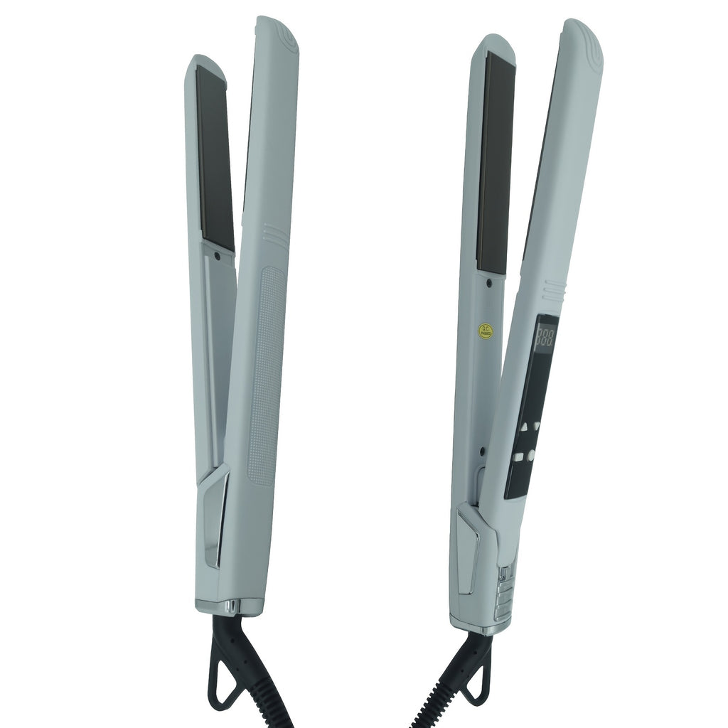 Professional Salon Hair Straightener & Curler - 265°F-450°F High-Temperature Flat Iron with LCD Display, 2-in-1 Dual Function, Titanium Ceramic Technology, Ideal for Home & Commercial Use, Ergonomic Handle, Compatible with