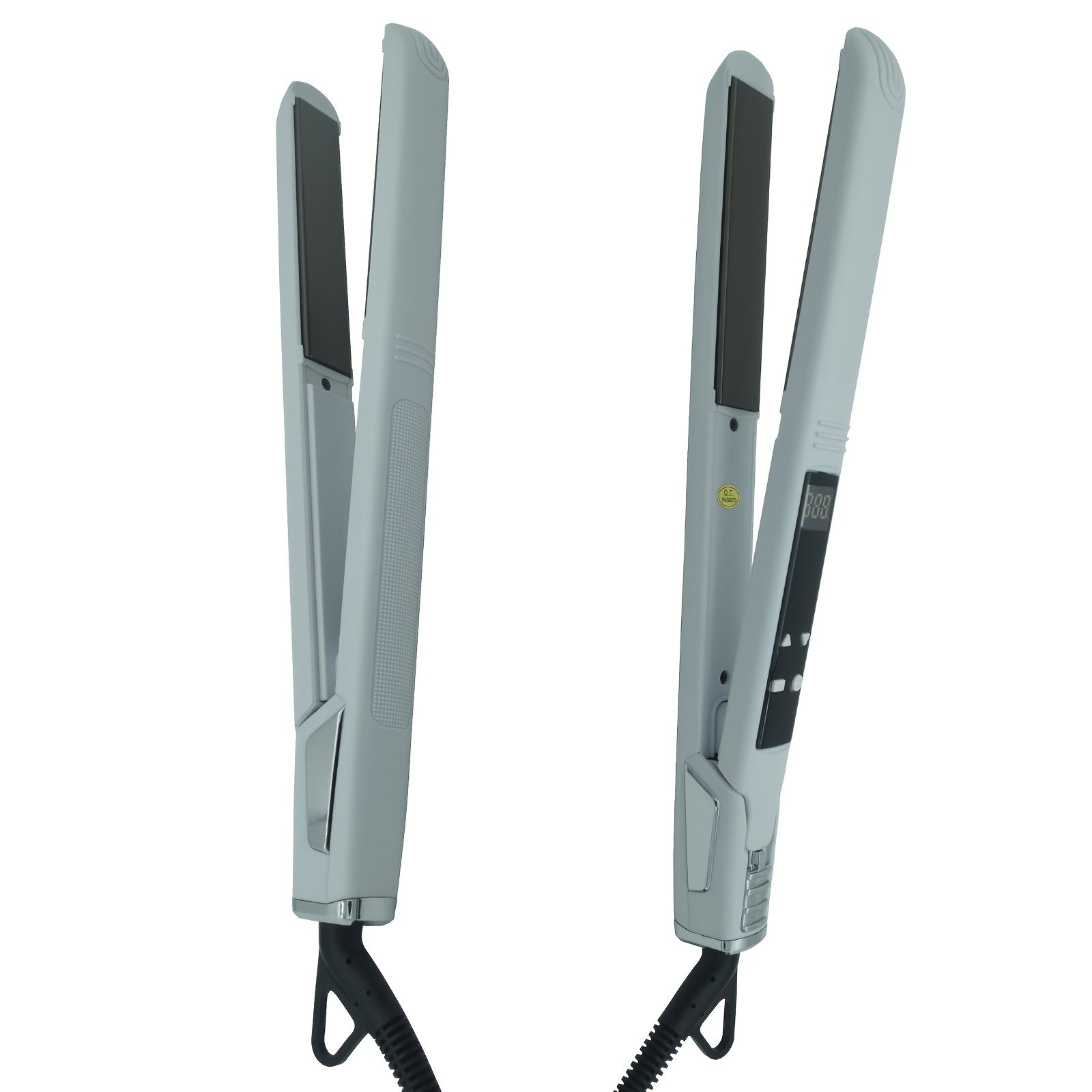 Professional Salon Hair Straightener & Curler - 265°F-450°F High-Temperature Flat Iron with LCD Display, 2-in-1 Dual Function, Titanium Ceramic Technology, Ideal for Home & Commercial Use, Ergonomic Handle, Compatible with