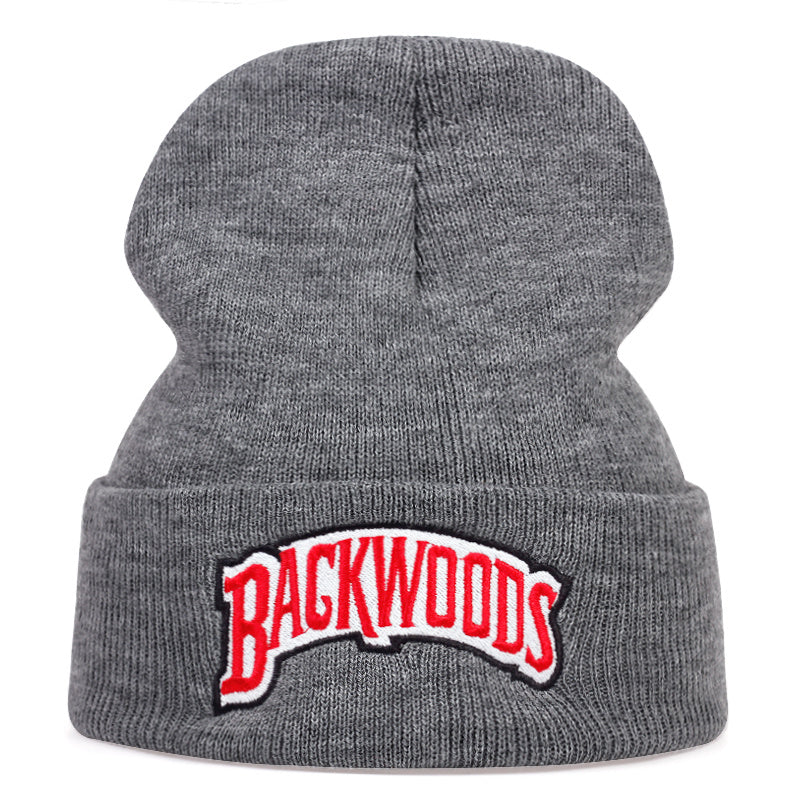 1pc "BACKWOODS" Knitted Hat Thermal Cap For Men, Ideal choice for Gifts