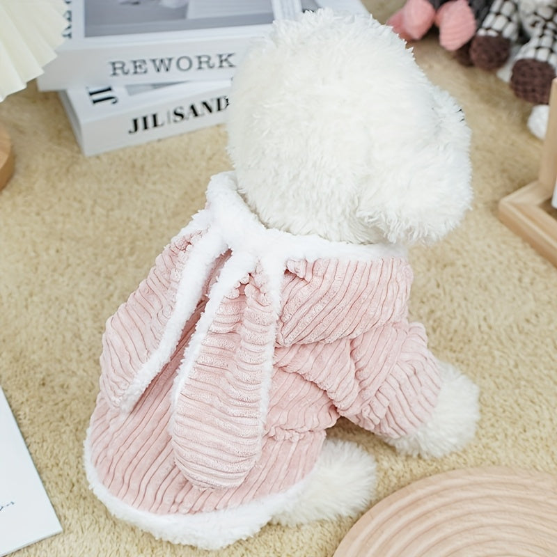 Adorable Pet Hoodie With Rabbit Ears - Keep Your Dog & Cat Warm & Stylish!