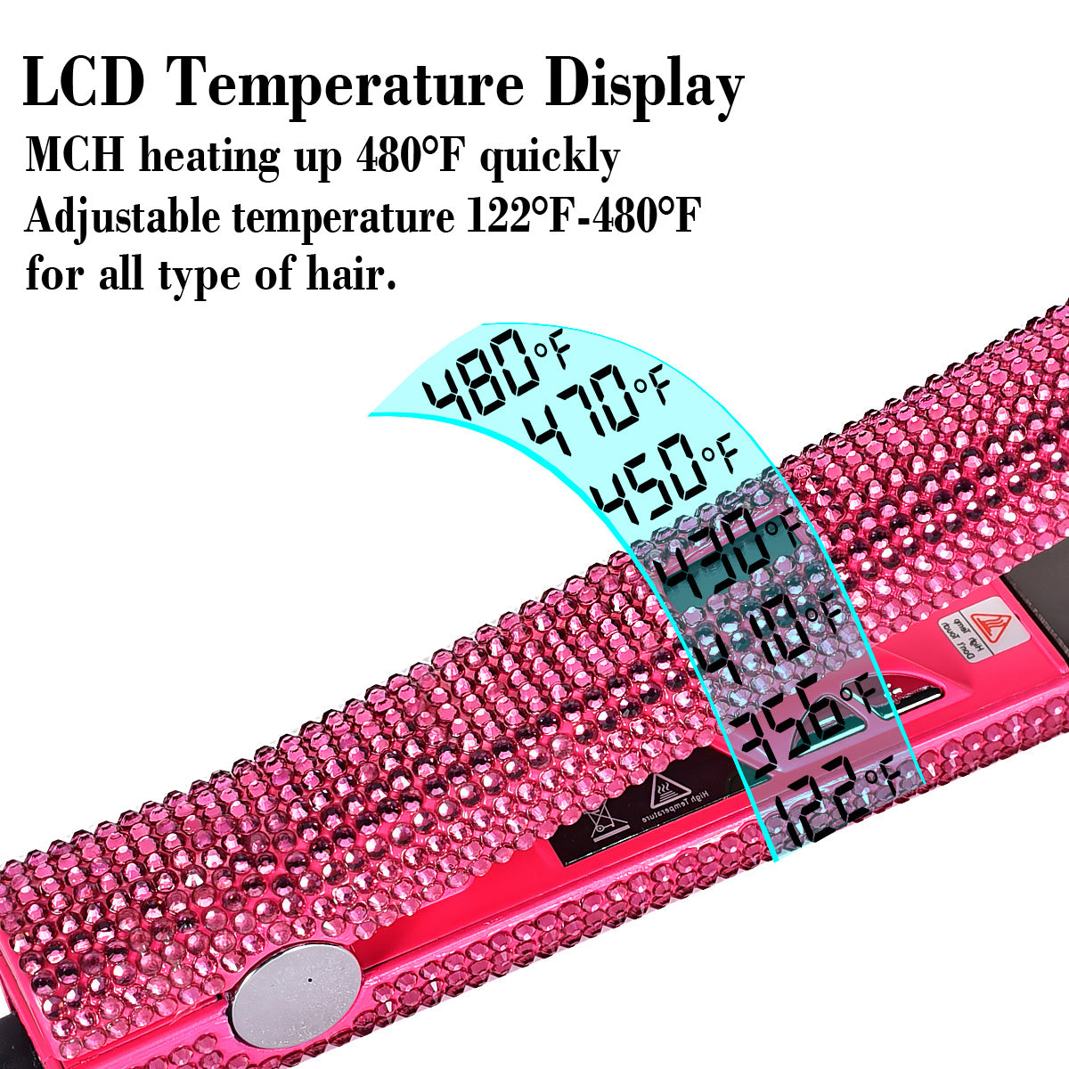 Bling Rhinestone Hair Straightener 2in 1 Flat Iron Hair Straightener Curler for All Hair Styles Professional Fast Adjustable Temperatures Hair Straightener,  Salon Equipment, Decorative Iron, Heatresistant Material, Smooth Gl