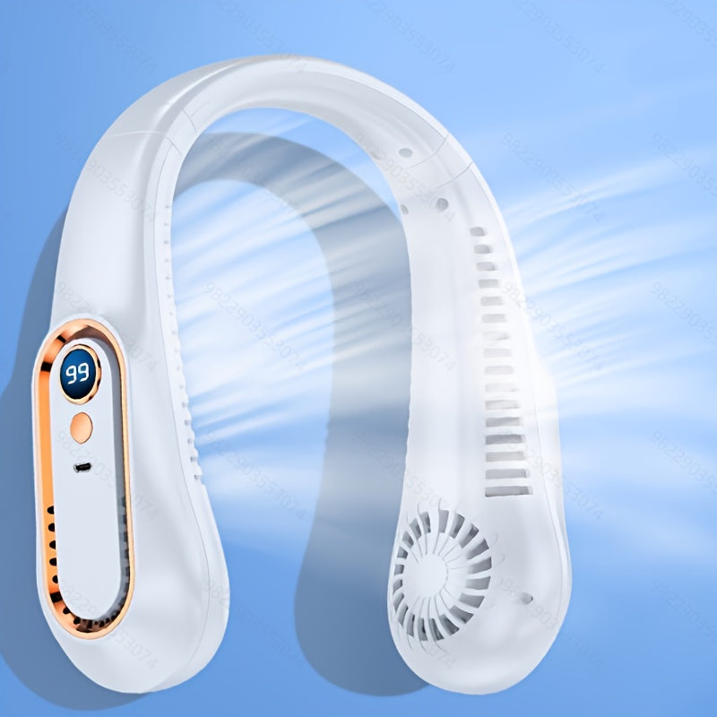 1pc Mini Portable Fan, Handheld Fan Personal Mini Fan USB Rechargeable With 5 Speeds, 90° Foldable Battery Operated Mini Fan With LED Display, Desk Fan Working Time For Office Bedroom Outdoor Travel Camping Back To School Su