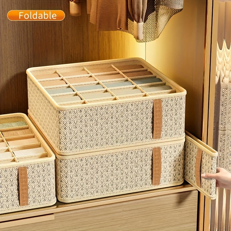 3PCS/Set Sock Underwear Drawer Organizer Dividers, Foldable Fabric Dresser Closet Organizers and Storage Bins for Clothing, Baby Clothes, Bra, Panty, Scarf, Ties