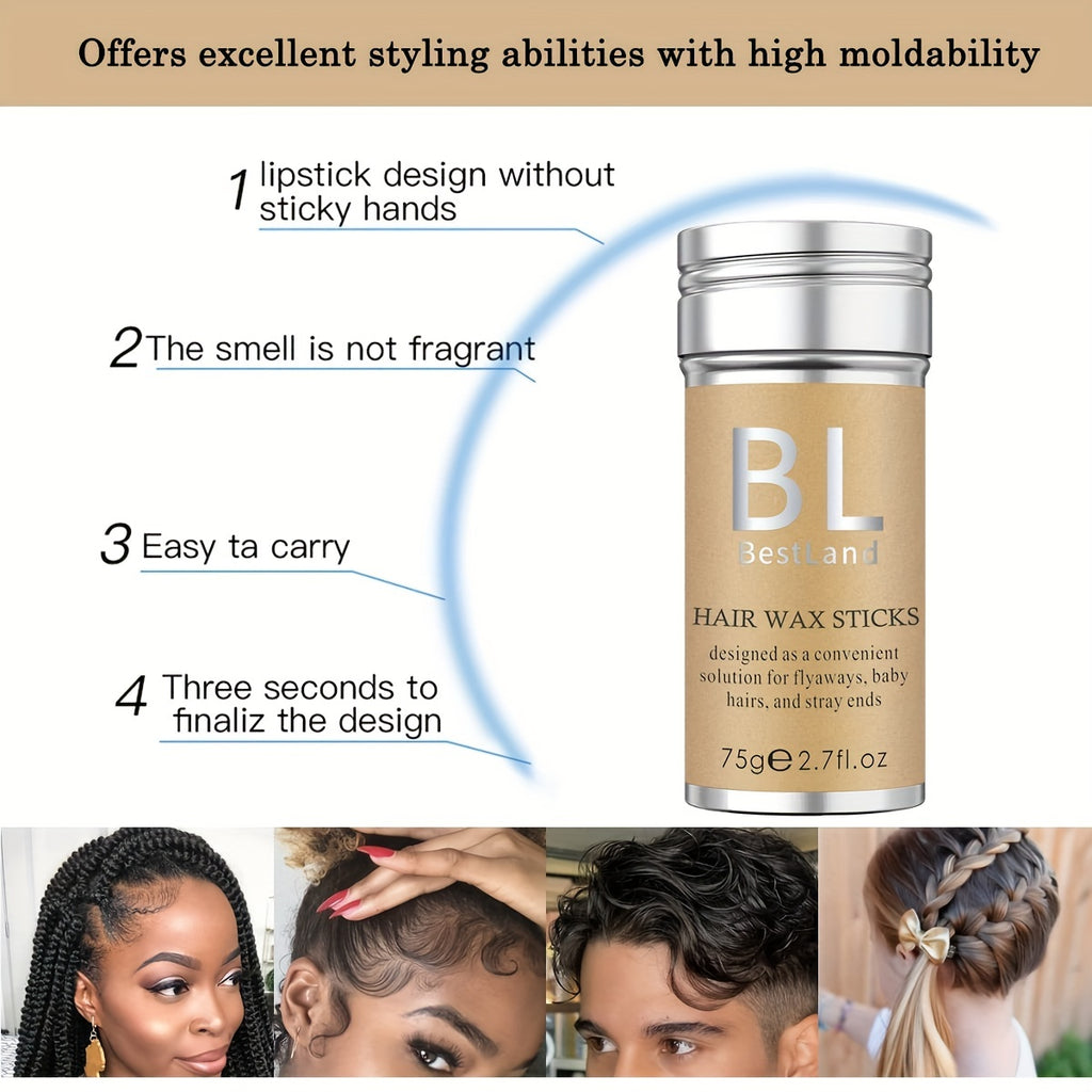 Hair Wax Stick, Flyaways Hair Styling Wax for Edge Control and Taming Youngsters' Hair