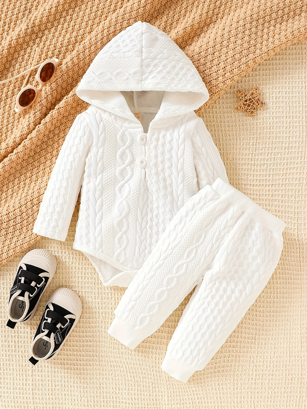 Toddler Baby Boy Girl Clothes Solid Color Hoodie Romper Top And Pants Set 2 Piece Fall Winter Baby Clothes