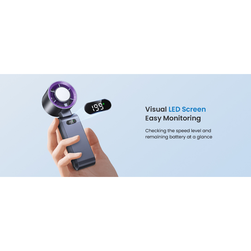 Handheld Portable Fan with Ice Cube Cooler, Speed (1-100) 4000Mah Rechargeable Personal Fan, [20-Hour Cooling Time] Ultra-Mini But Powerful [20000 RPM] Small Pocket Fan (Grayish Purple)