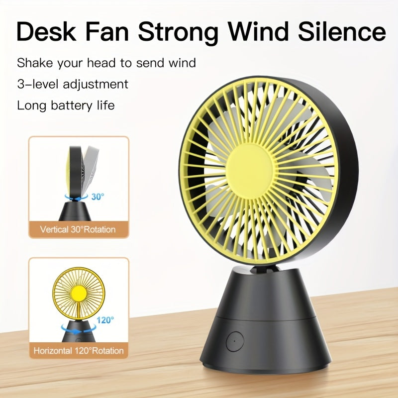 A Desktop Fan That Can Swing Automatically, Portable Fan, 1800mAh/USB Rechargeable Battery, Suitable for Home, Office, Dormitory, Outdoor And Travel Lightweight Portable Cooling Birthday/summer, Office Cooling, Desk Fan, Slee
