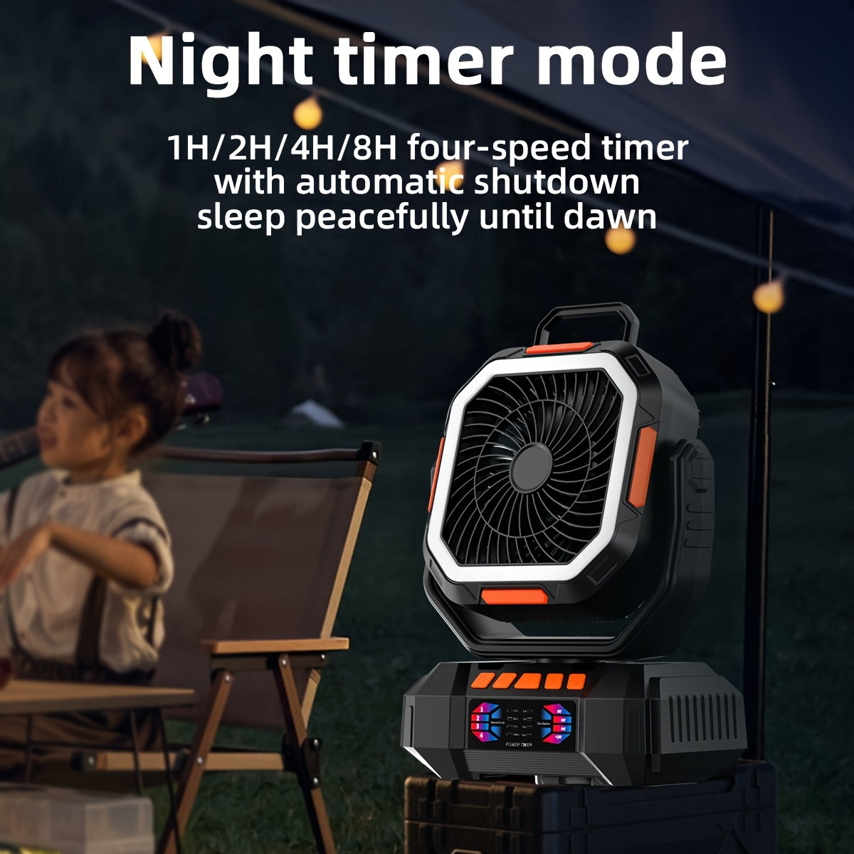 Camping Fan Portable Fan with 40000mAh Battery Powered Stronger Wind Stepless Speed Regulation Fast Charging for Tent Travel Car Outdoor Camping Essentials