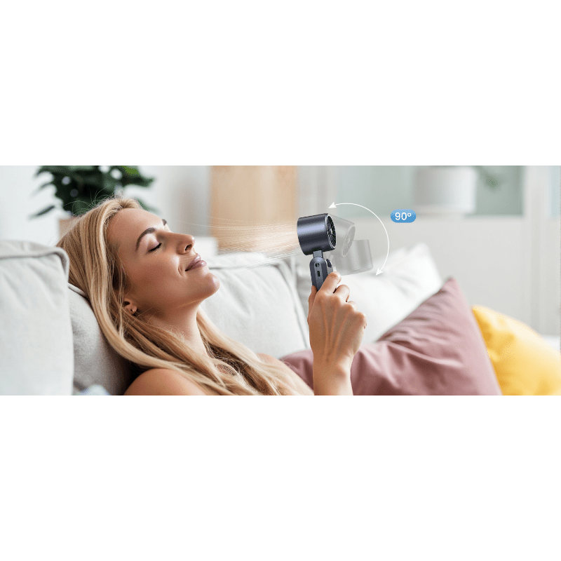 Handheld Portable Fan with Ice Cube Cooler, Speed (1-100) 4000Mah Rechargeable Personal Fan, [20-Hour Cooling Time] Ultra-Mini But Powerful [20000 RPM] Small Pocket Fan (Grayish Purple)