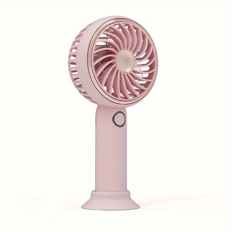 Small Fan, Handheld Portable Fan With LED Light, USB Rechargeable, Long-lasting Battery Life, Silent, Suitable For Office Desktop