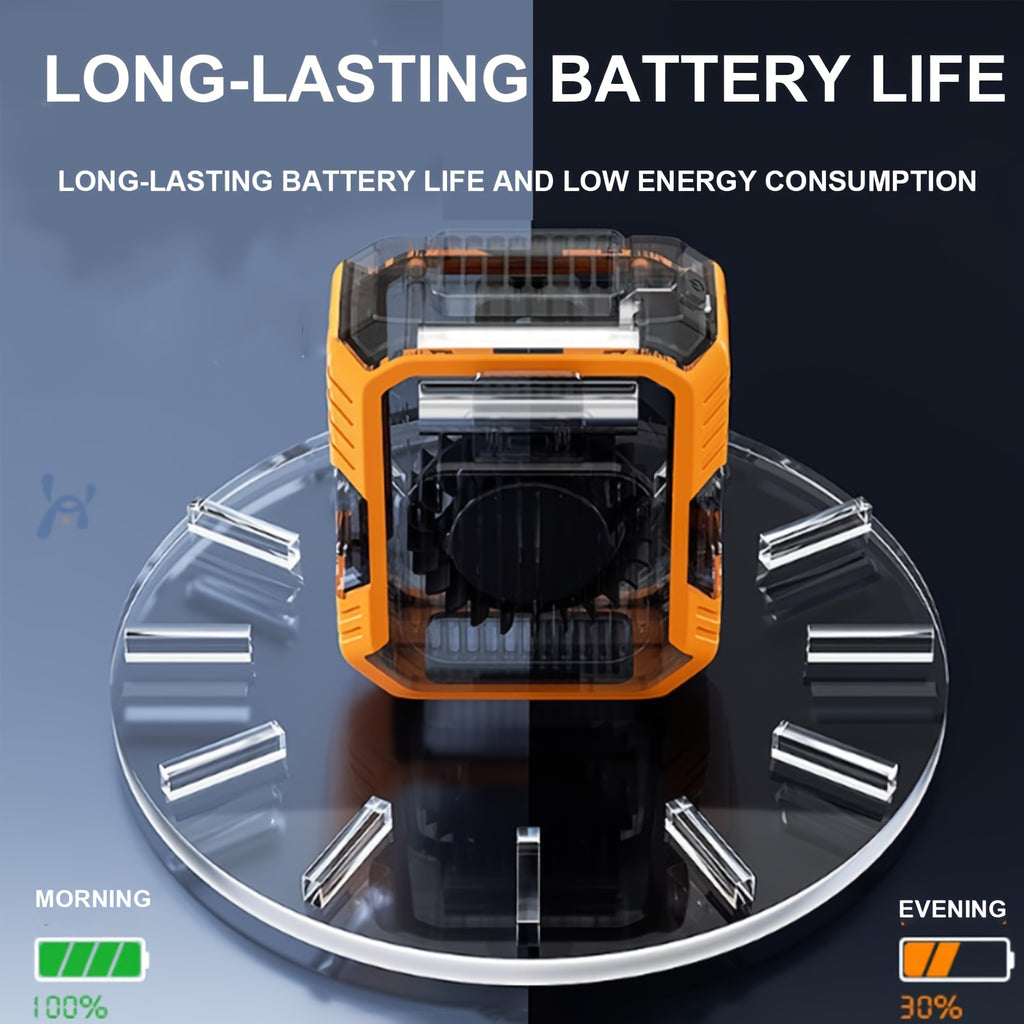 Three-in-One Portable Fan with Mobile Power-USB Charging, Neck Fan, 4000mAh Battery, Suitable for Outdoor, Home And Office Use-Including Lanyard, Portable Bladeless Waist Fan with Belt Clip-USB Charging, with LED Lighting Fun