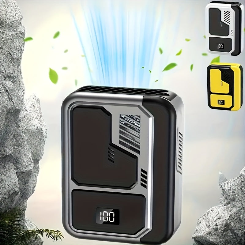 [4-in-1 Portable Fan] 4-in-1 Portable Neck Fan Rechargeable 3 Speeds Personal Fan | Wearable Clip-on Fan With USB Charging Waist Belt Solid | Great For Outdoor Work, Hands-Free Waist Clip For Work Outdoor Travel, Great Birthd