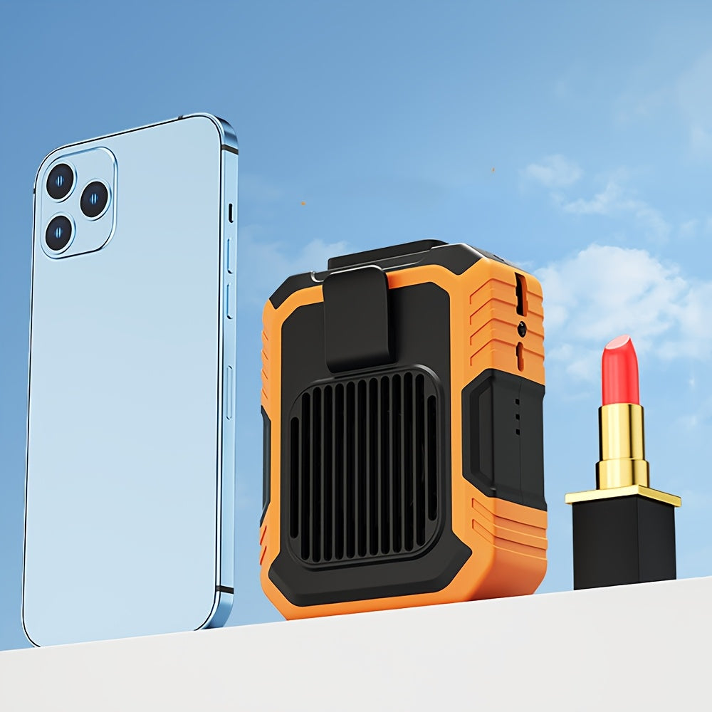 Three-in-One Portable Fan with Mobile Power-USB Charging, Neck Fan, 4000mAh Battery, Suitable for Outdoor, Home And Office Use-Including Lanyard, Portable Bladeless Waist Fan with Belt Clip-USB Charging, with LED Lighting Fun