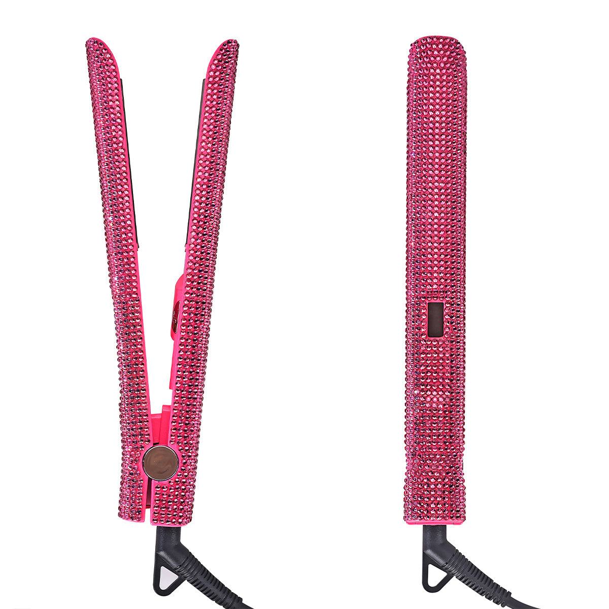 Bling Rhinestone Hair Straightener 2in 1 Flat Iron Hair Straightener Curler for All Hair Styles Professional Fast Adjustable Temperatures Hair Straightener,  Salon Equipment, Decorative Iron, Heatresistant Material, Smooth Gl