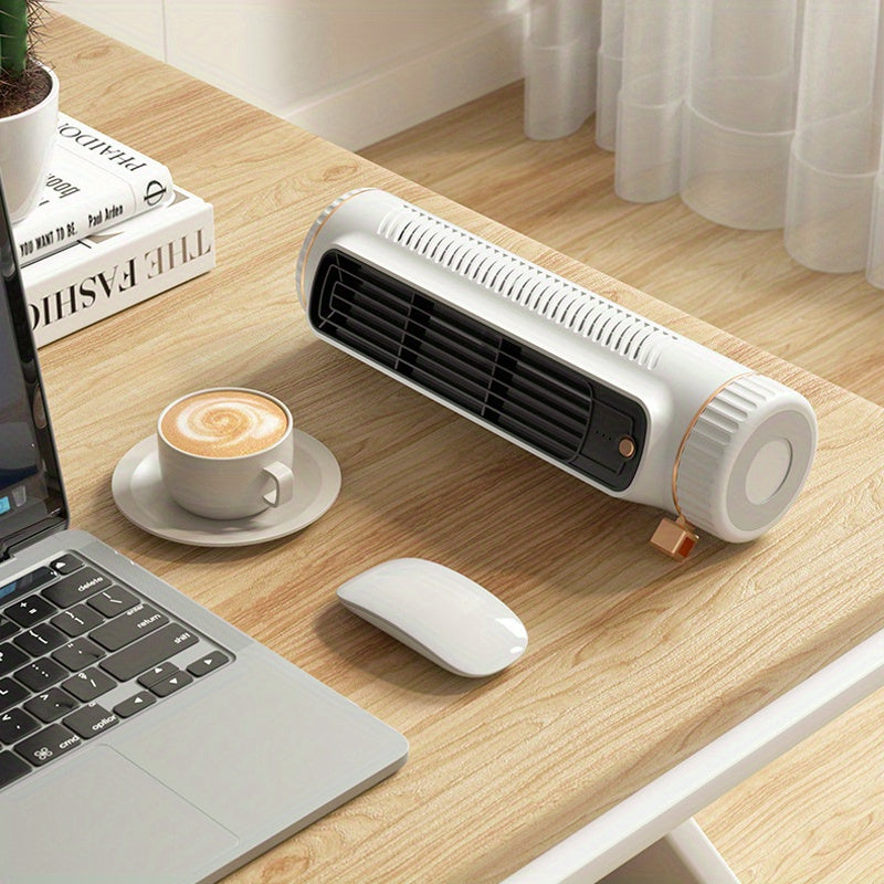 Quiet 3-Speed Portable Fan - USB Rechargeable with 8-Hour Cool Airflow - Ideal for Travel, Outdoor Activities, Office & Home Comfort