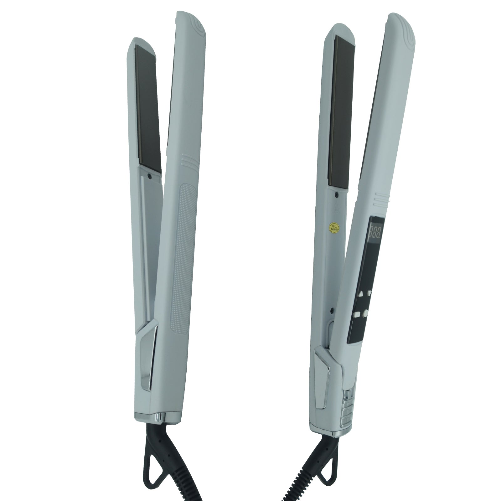 Professional Salon Hair Straightener & Curler - 265°F-450°F High-Temperature Flat Iron with LCD Display, 2-in-1 Dual Function, Titanium Ceramic Technology, Ideal for Home & Commercial Use, Ergonomic Handle, Compatible with