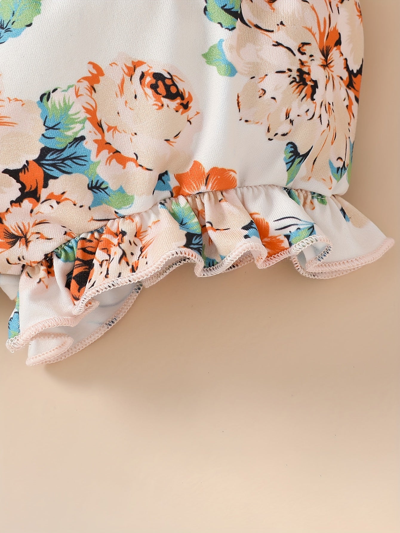 Happy's Girl Clothes Girl Newborn Baby Girl Outfits Short Sets, Sleeve Ribbed Romper Floral Shorts Clothes, Perfect for Outdoor,  Casual Baby Clothes, Floral Print, Cute Baby Outfits, Comfortable Fit, Breathable Material, Sho