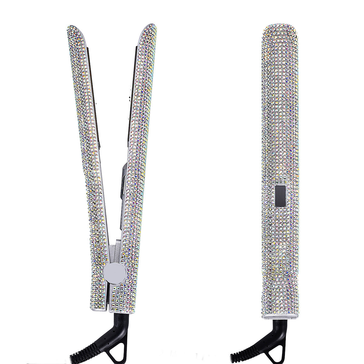 Bling Rhinestone Hair Straightener 2in 1 Flat Iron Hair Straightener Curler for All Hair Styles Professional Fast Adjustable Temperatures Hair Straightener,  Salon Equipment, Decorative Iron, Heatresistant Material, Smooth Gl