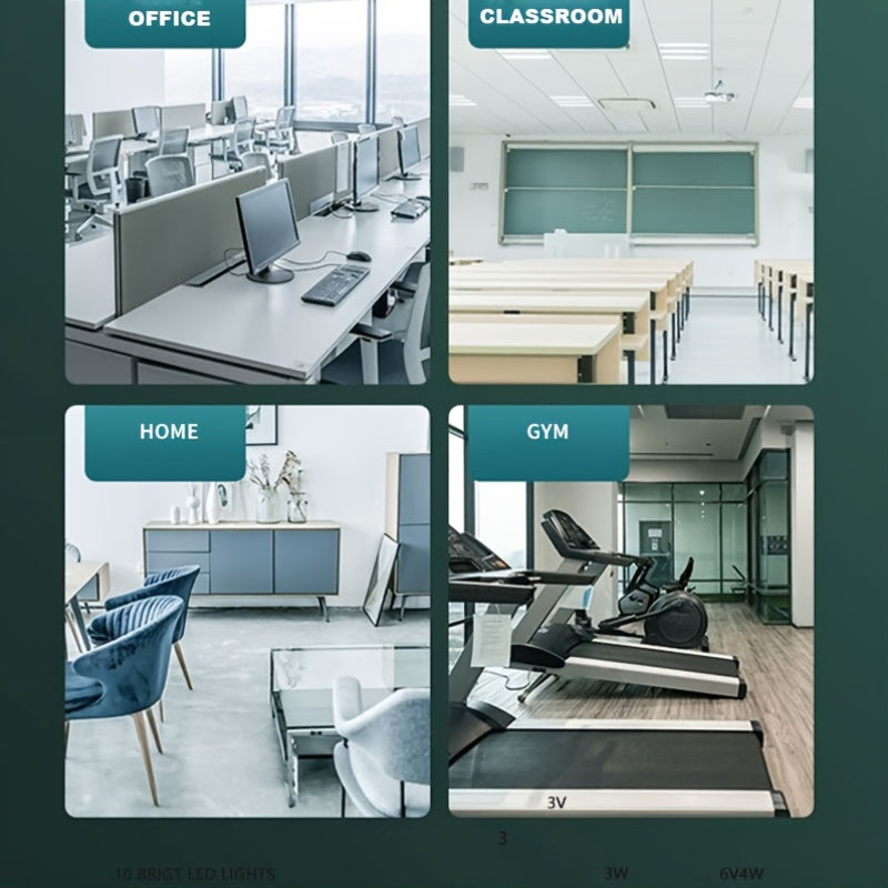 [Solar Powered, 3 Speeds Fan] 10 LED Light Solar Powered Portable Fan - 3 Speeds Rechargeable Camping Table Fan with Timer, Floor Fan