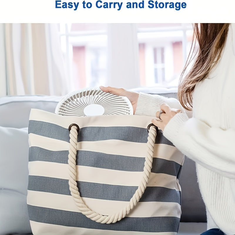 1 Pack Rechargeable Portable Fan with Adjustable Height, 4 Speed Settings & Retractable Oscillation - USB-Powered Indoor/Outdoor Cooling Fan for Home, Office, Camping, Travel - Lightweight Durable Plastic Design, Multispeed C