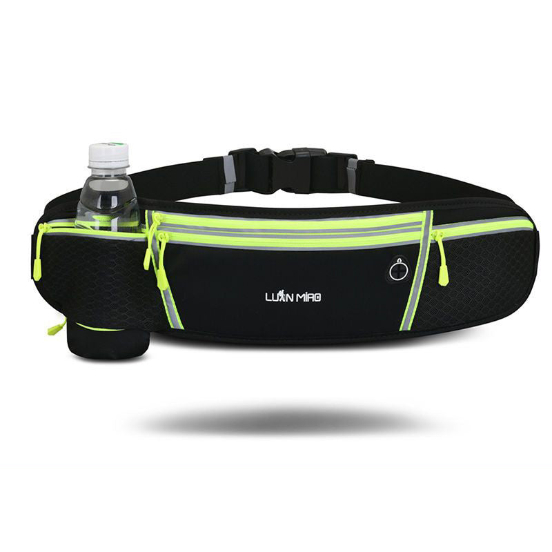 Luan Miao Sports Waist Pack - Black & White, Waterproof Polyester, Adjustable Strap, Multi-Pocket Design for Running, Hiking, and Fitness, Outdoor Gear | Adjustable Waist Pack | Durable Zipper Closure, Running Gear